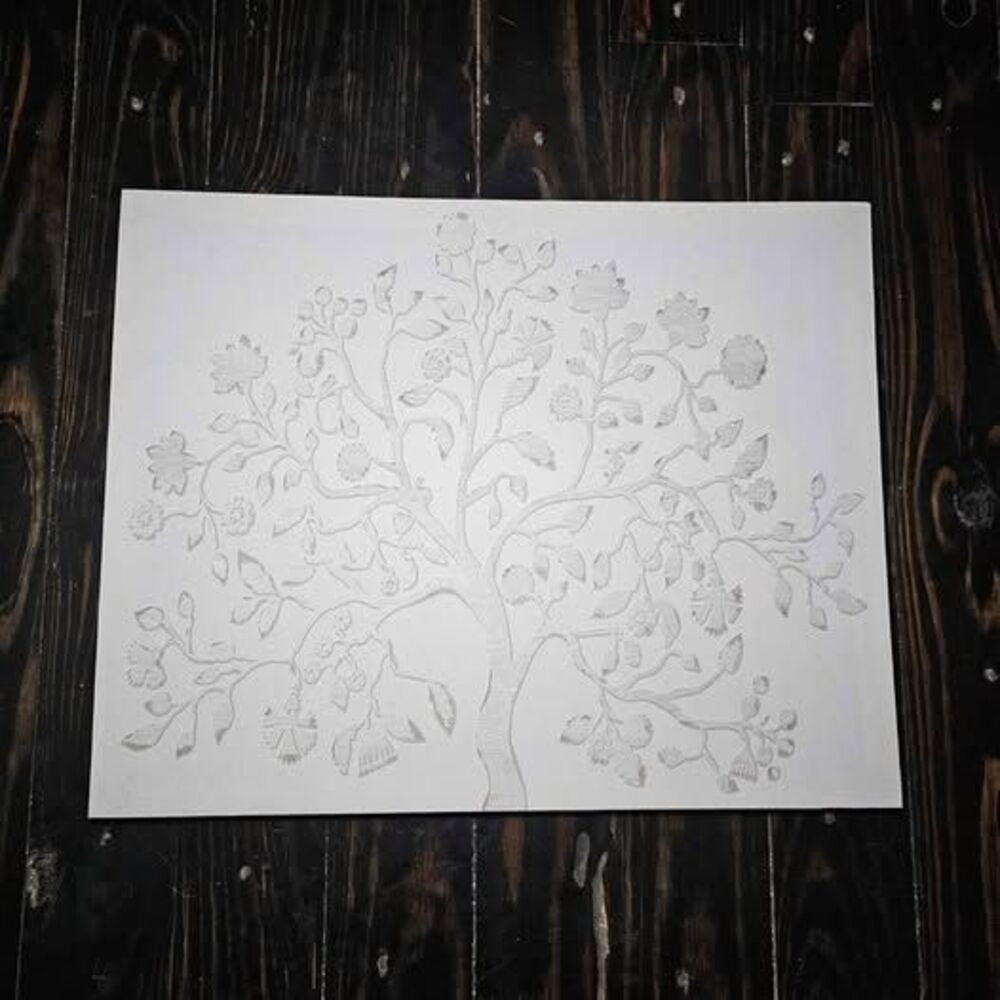 Lovely White Tree on White Canvas 16x20